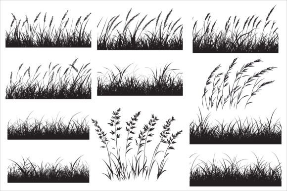 Black Grass Silhouette Vector Art: A Versatile Design Element for Modern Creatives