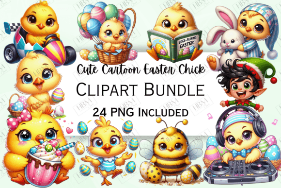 Cute Cartoon Easter Chick Clipart: A Must-Have for Creative Projects