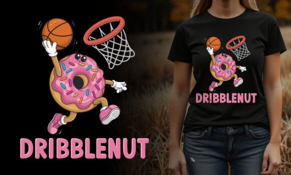 Dribblenut Funny Donut T-shirt Design