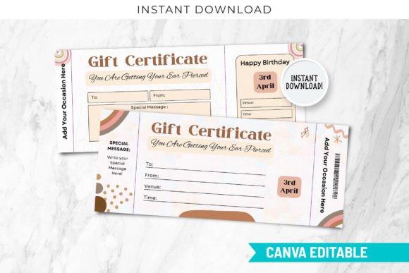 Editable Floral Gift Certificate Template