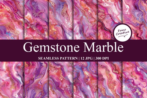 Gemstone Marble: Elegant Digital Backgrounds