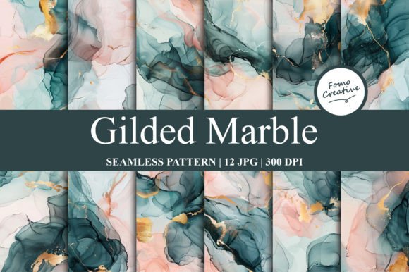 Gilded Marble Seamless Pattern