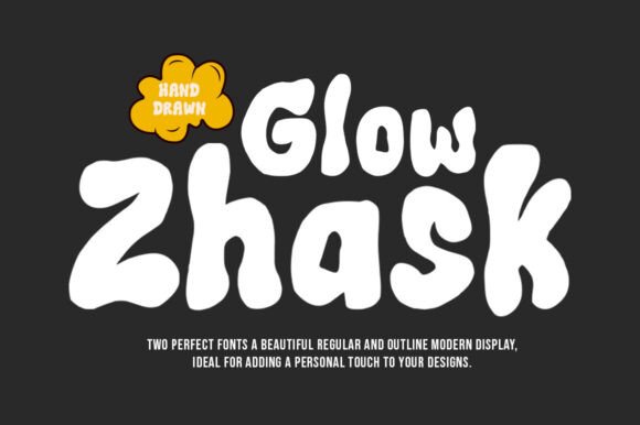Glow Zhask: A Hand-Brush Font for Creative Expression