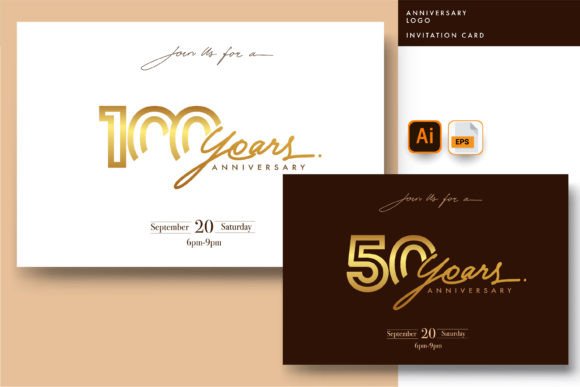 Gold Anniversary Logo, Greeting Card: A Timeless Celebration of Achievement