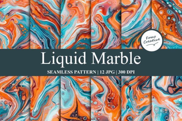 Liquid Marble Seamless Pattern
