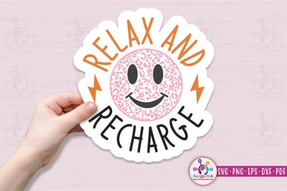 Relax and Recharge Sticker: A Versatile Design for Creative Projects