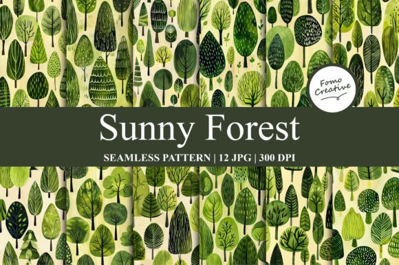 Sunny Forest Seamless Pattern: A Versatile Design Resource for Digital Creators