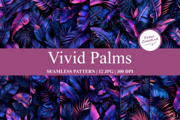 Vivid Palms Seamless Pattern