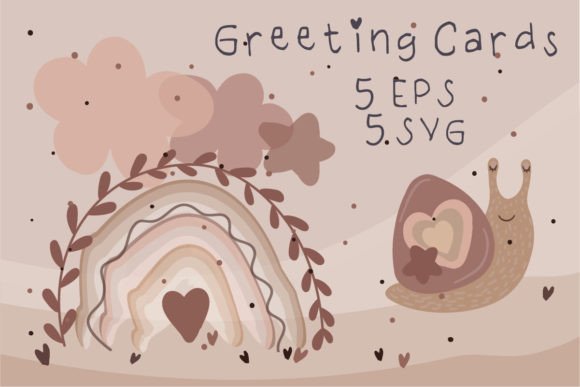 Watercolor Rainbow and Snails 1 Beige: A Versatile Design for Creative and Business Use